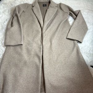 Zara-Long Open Front Tan Coat-S-Read